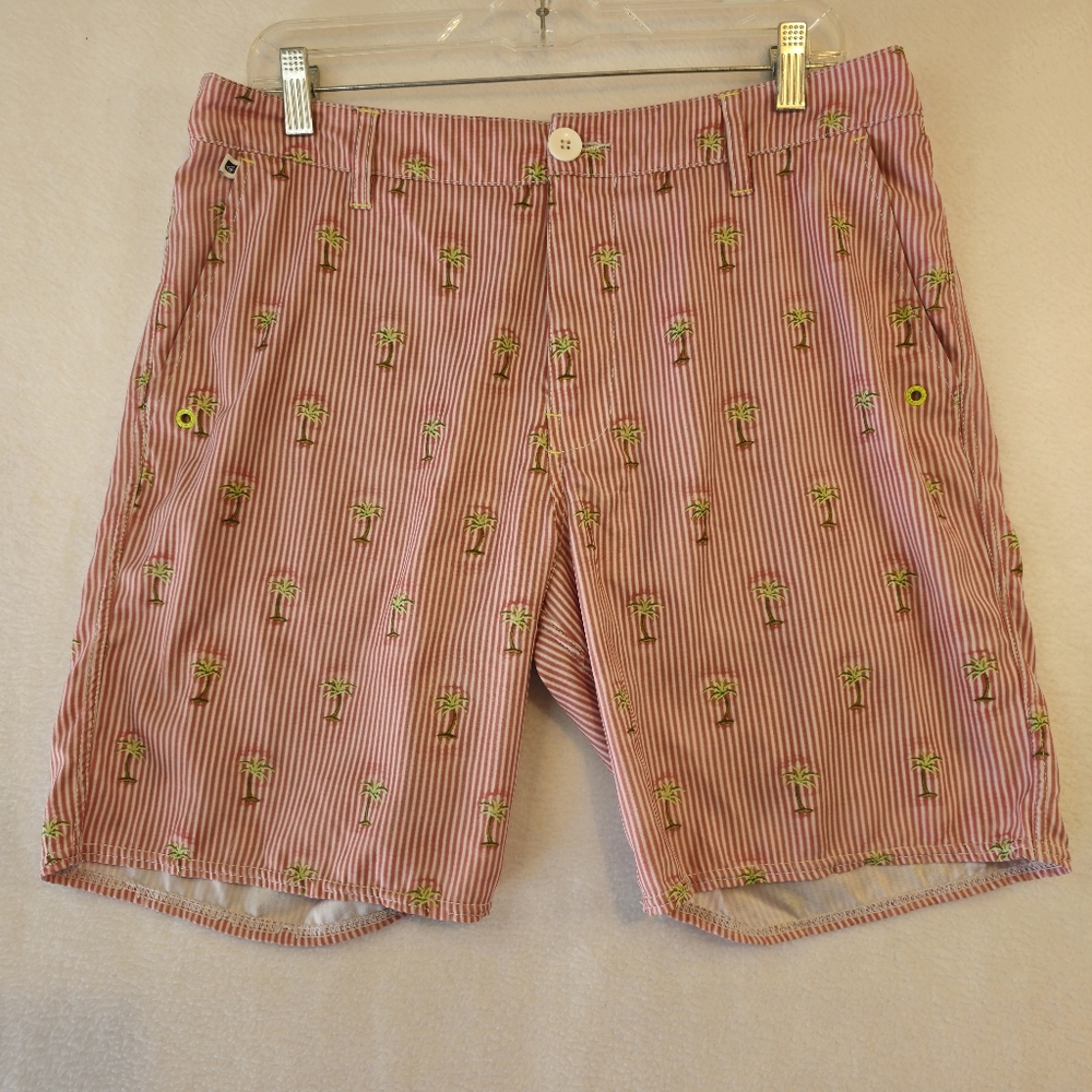 Sperry Stylish Striped Men's Shorts Size 32 Palm Print